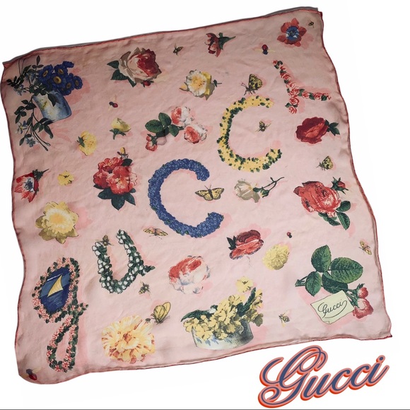 Gucci Accessories - Gucci Vintage Sheer Silk Chiffon Scarf